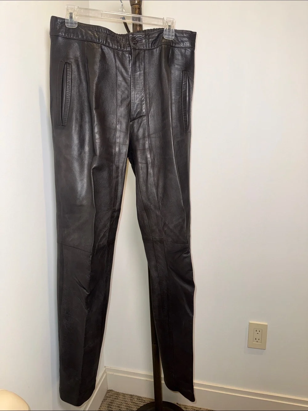 Vintage Valentino Espresso Brown Leather Pants
